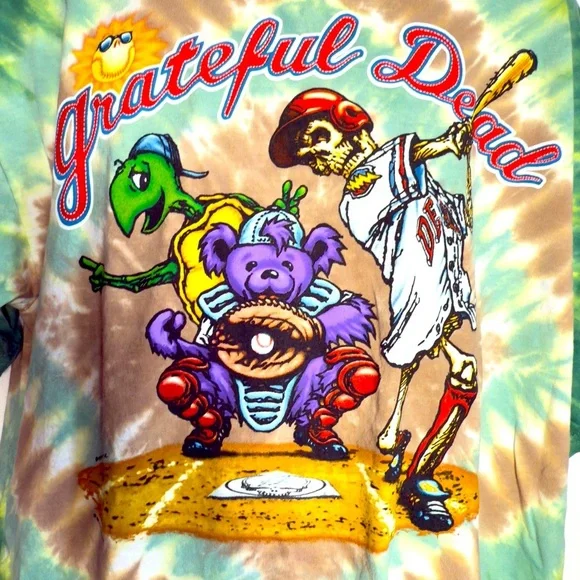 Grateful Dead Classic Spring Training Tie-Dye Baseball Tee Shirt XL - Picture 4 of 7